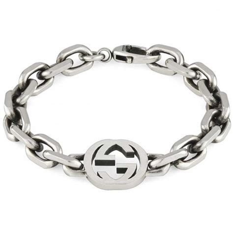 silver gucci bangle|gucci silver interlocking g bracelet.